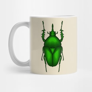 Mecynorhina torquata bug cartoon illustration Mug